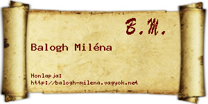 Balogh Miléna névjegykártya