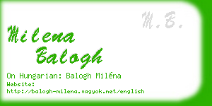 milena balogh business card